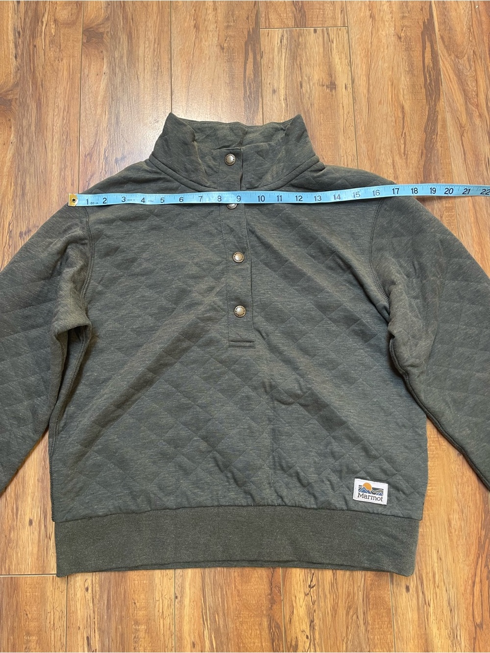 Marmot Galen Quarter Snap Quilted Funnel Neck Wool Blend Pullover Size S - Picture 10 of 16